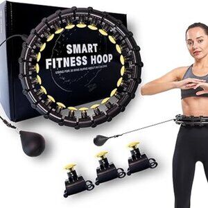 New Dumoyi Smart Fitness Hoop Weighted Hula Hoop Grey/Black